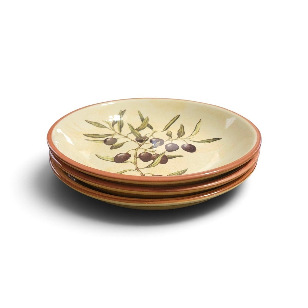 Williams-Sonoma Les Oliviers 9.5" Pasta Soup Bowls Set of 3 Made in Portugal